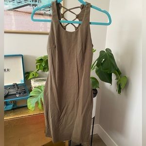Boutique olive green cotton bodycon dress.Thick double layered size M. Like new.